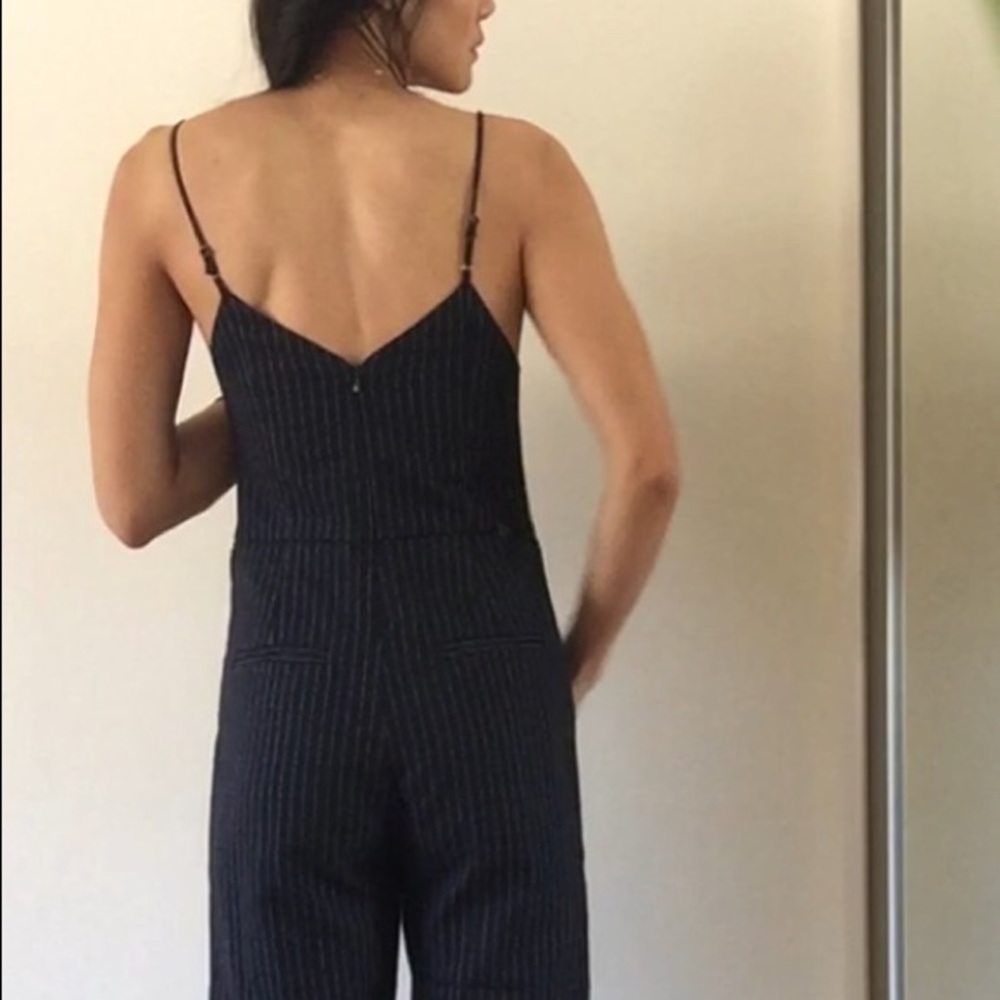 Anthro pinstripes jumpsuit